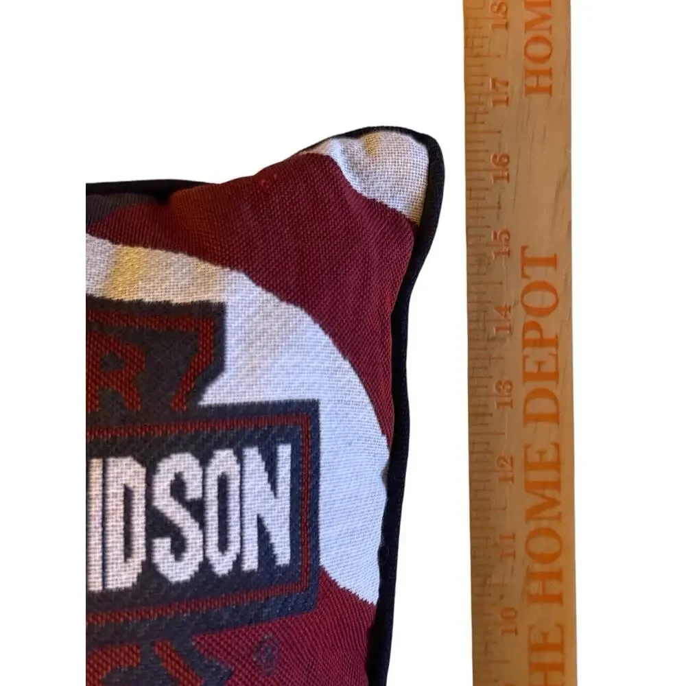 HARLEY-DAVIDSON Motorcycle Co. Throw Pillow Flag 16 X 16 Needlepoint by Dakota